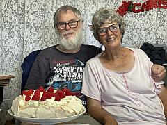 Laurie and Lesley celebrating birthday